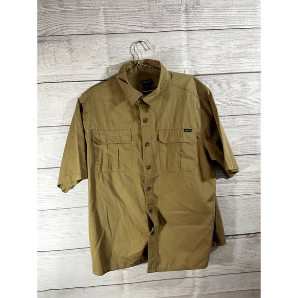 Stanley Men's XL Light Brown Short Sleeve Work Button Up Shirt - Picture 2 of 5